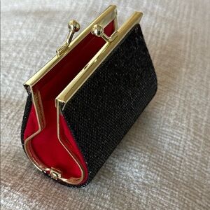 Black Red and Gold Mini Clutch